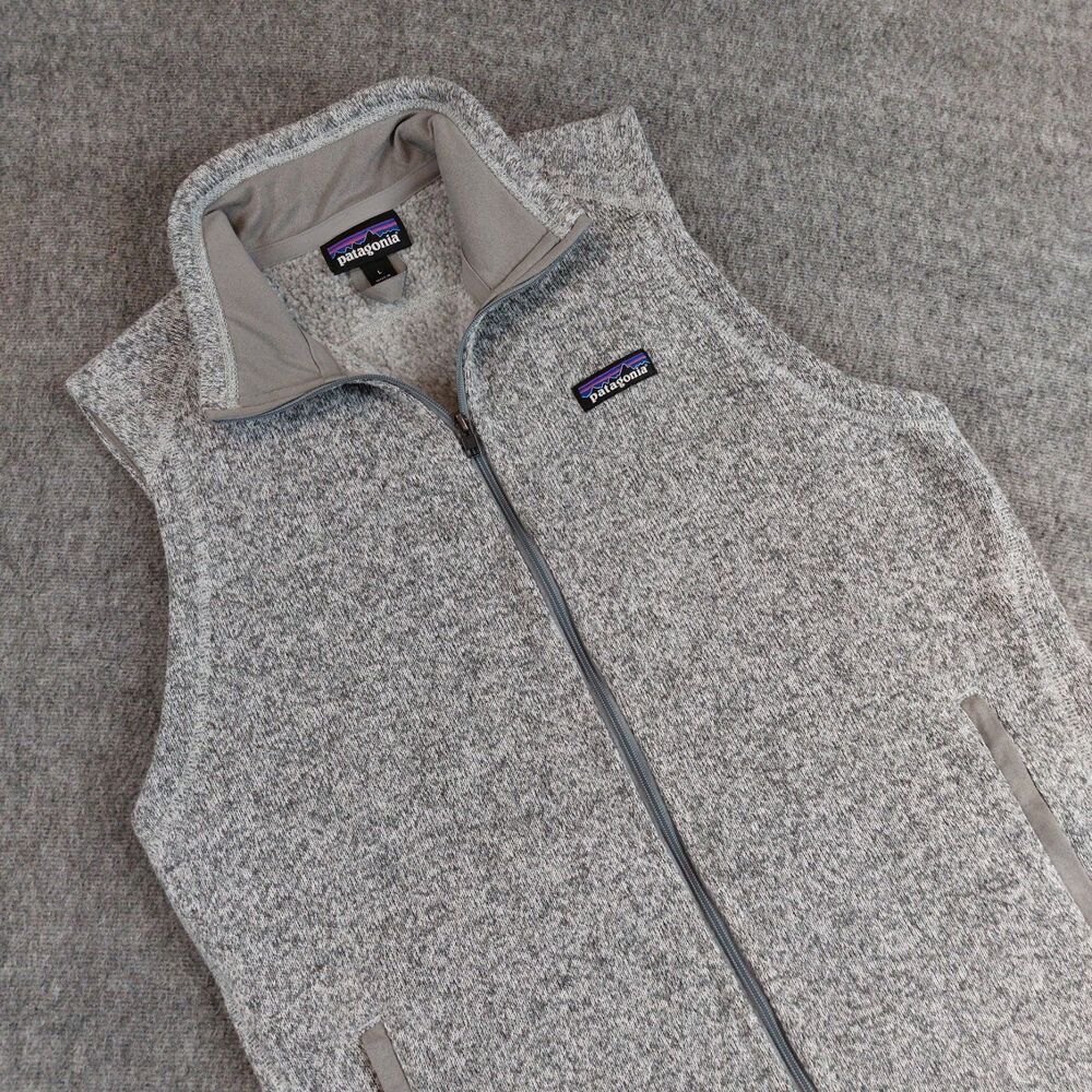 Patagonia Heather Gray Full-Zip Fleece Vest